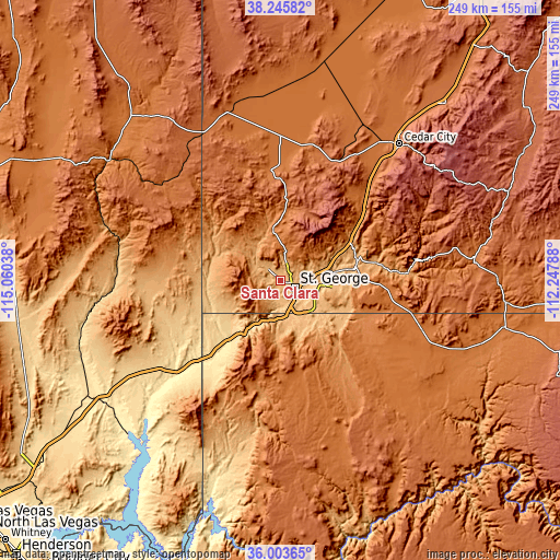 Topographic map of Santa Clara