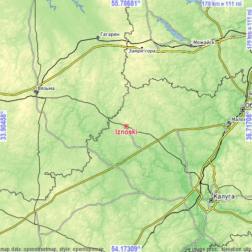 Topographic map of Iznoski