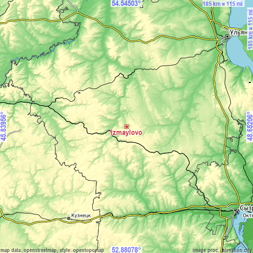 Topographic map of Izmaylovo