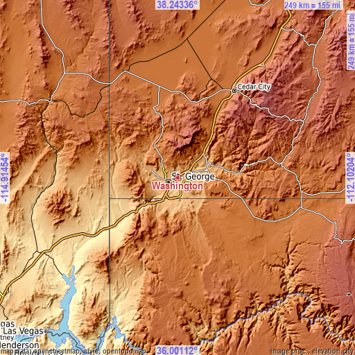 Topographic map of Washington