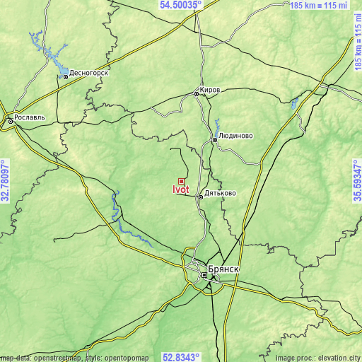 Topographic map of Ivot