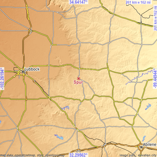 Topographic map of Spur