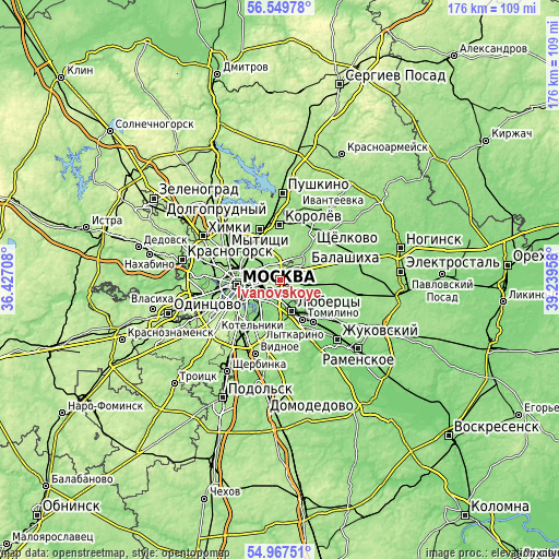Topographic map of Ivanovskoye