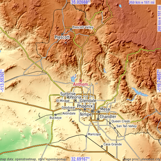 Topographic map of Anthem