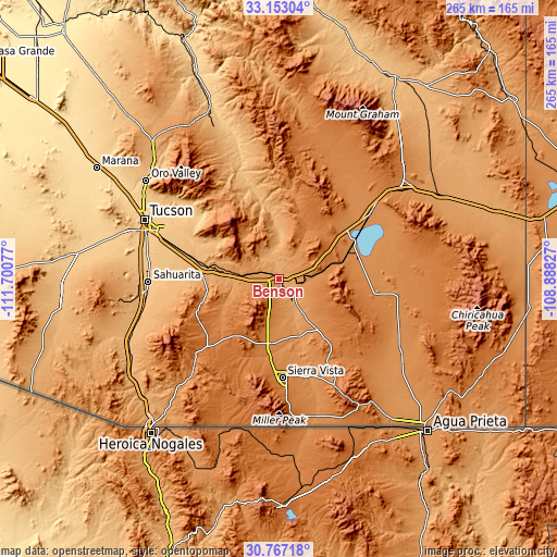 Topographic map of Benson