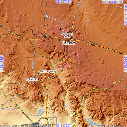 Topographic map of Big Park