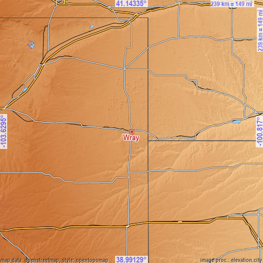 Topographic map of Wray