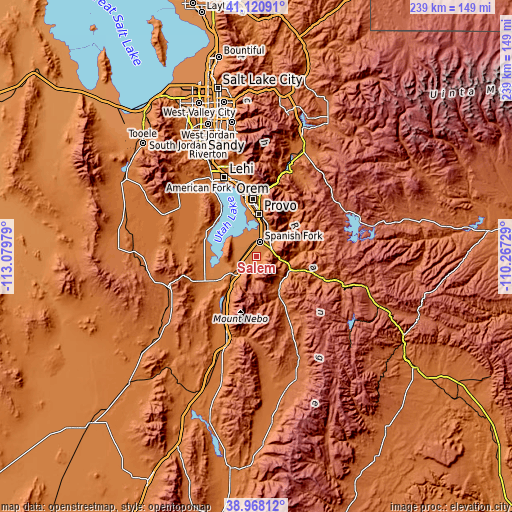 Topographic map of Salem