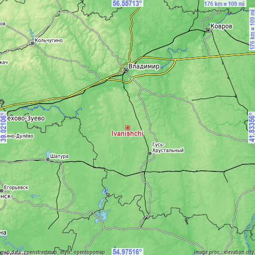 Topographic map of Ivanishchi