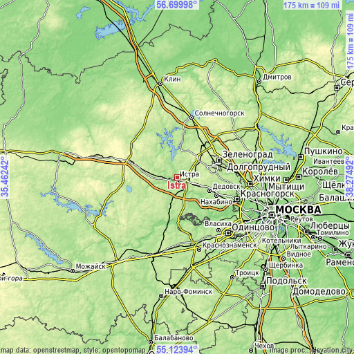 Topographic map of Istra