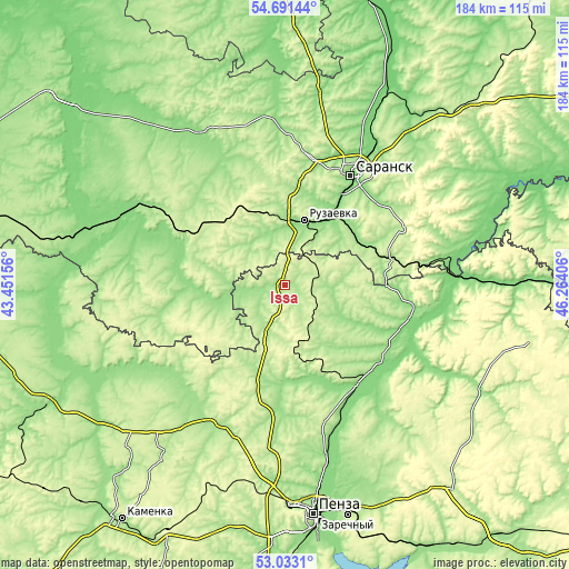 Topographic map of Issa