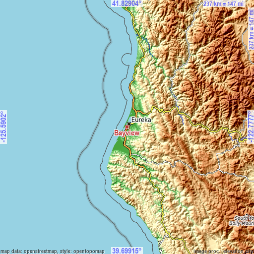 Topographic map of Bayview