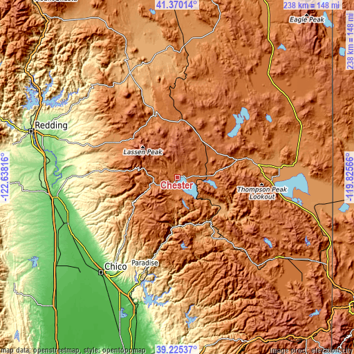 Topographic map of Chester