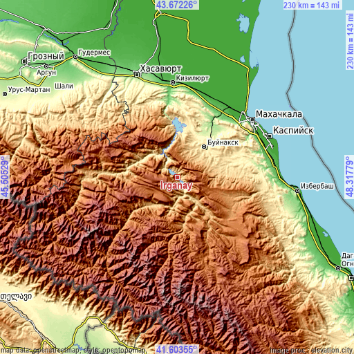 Topographic map of Irganay