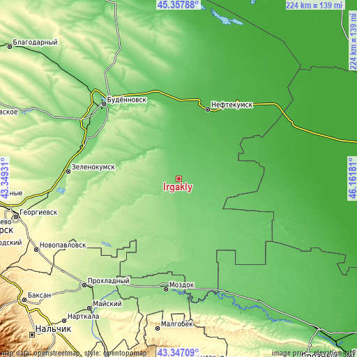 Topographic map of Irgakly