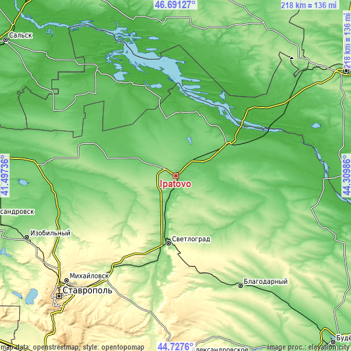 Topographic map of Ipatovo