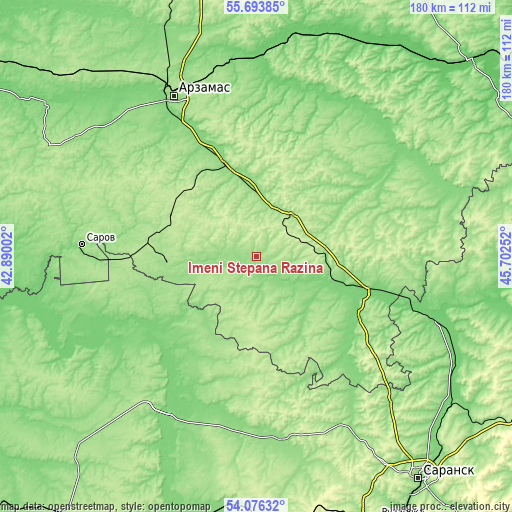 Topographic map of Imeni Stepana Razina