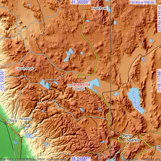 Topographic map of Janesville