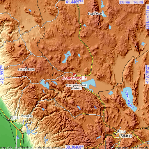 Topographic map of Johnstonville