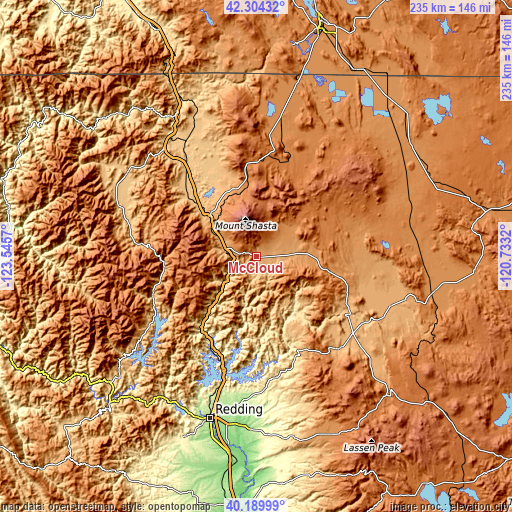 Topographic map of McCloud