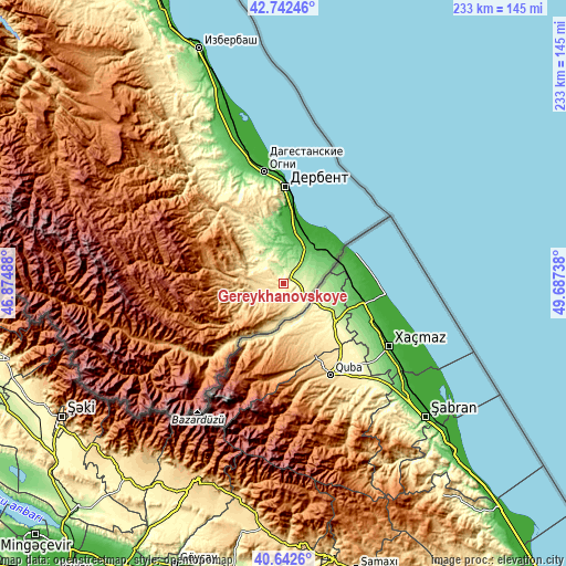 Topographic map of Gereykhanovskoye