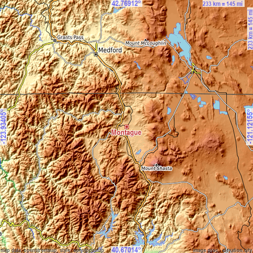 Topographic map of Montague