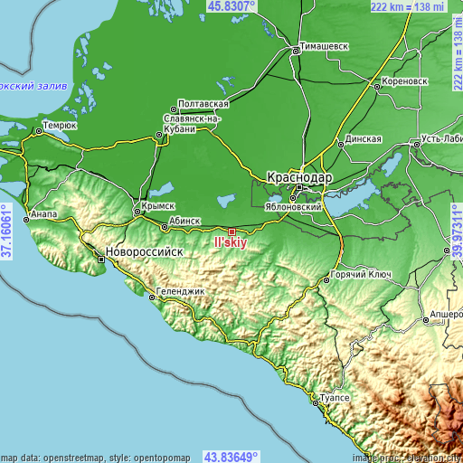 Topographic map of Il’skiy