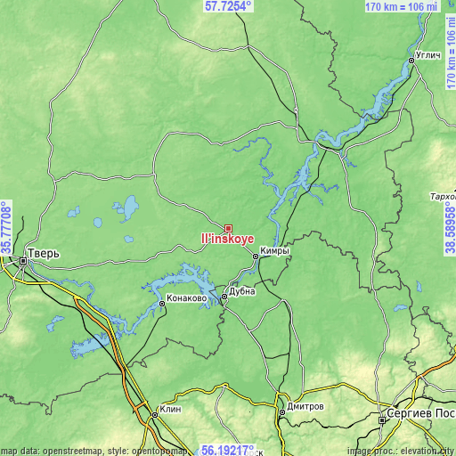 Topographic map of Il’inskoye