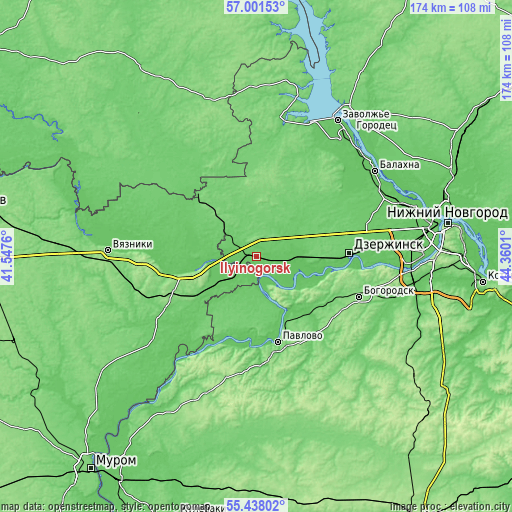 Topographic map of Ilyinogorsk