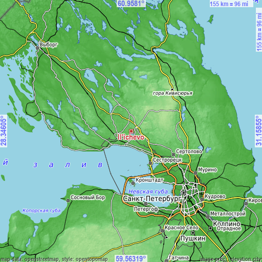 Topographic map of Il’ichëvo