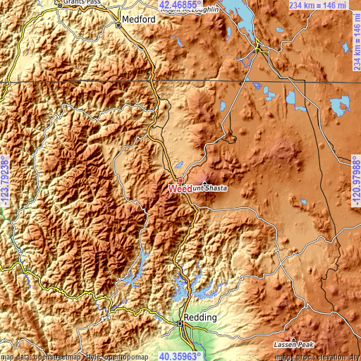 Topographic map of Weed