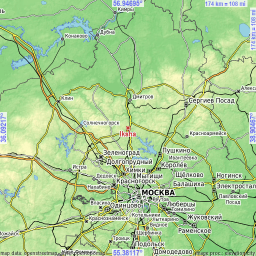 Topographic map of Iksha