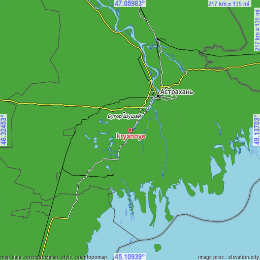 Topographic map of Ikryanoye