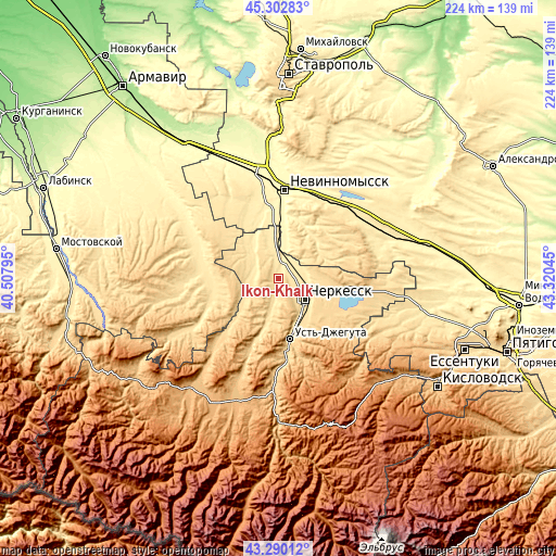 Topographic map of Ikon-Khalk
