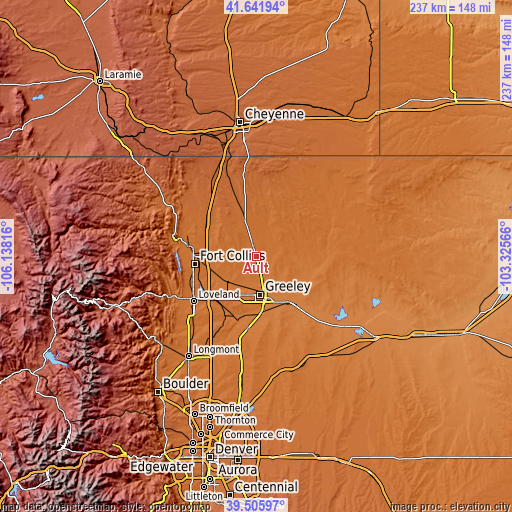 Topographic map of Ault