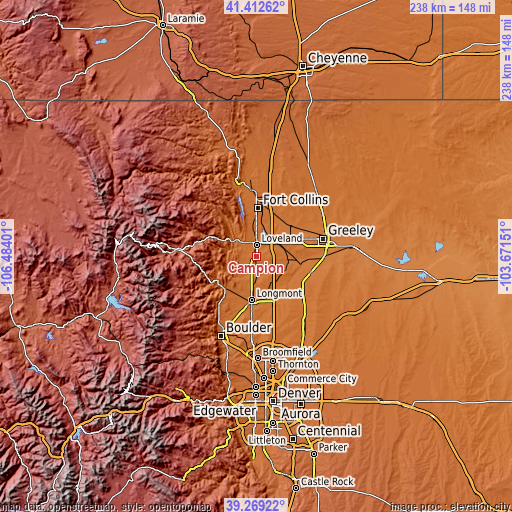 Topographic map of Campion