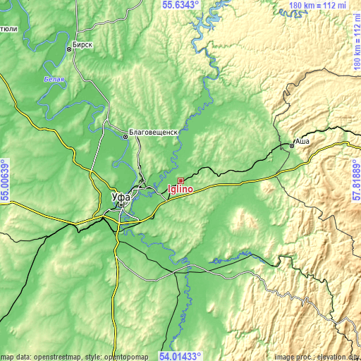 Topographic map of Iglino