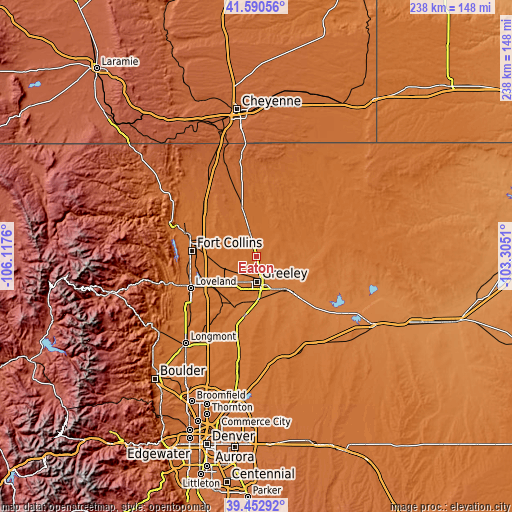 Topographic map of Eaton