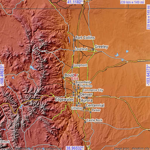 Topographic map of Erie