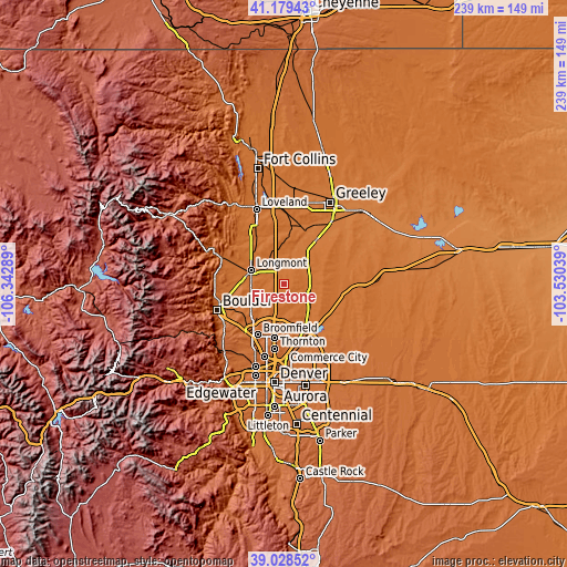 Topographic map of Firestone