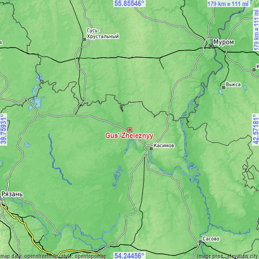 Topographic map of Gus’-Zheleznyy