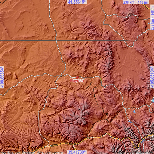 Topographic map of Hayden