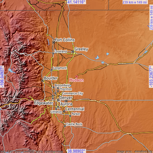 Topographic map of Hudson