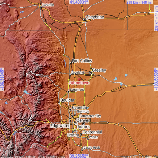 Topographic map of Johnstown