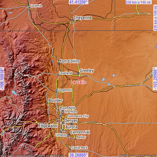 Topographic map of La Salle