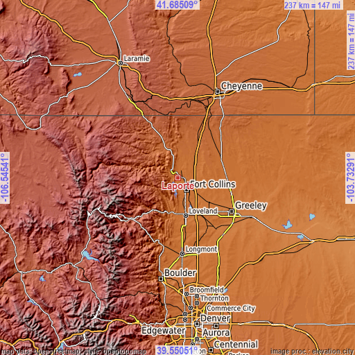 Topographic map of Laporte