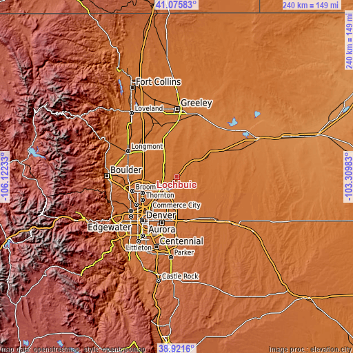 Topographic map of Lochbuie