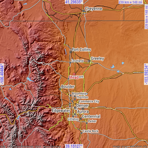 Topographic map of Mead