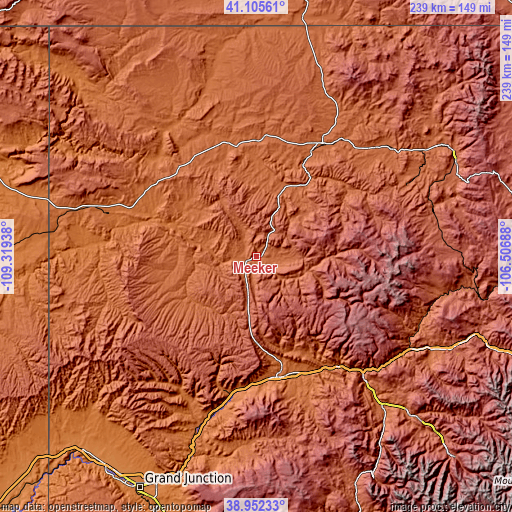 Topographic map of Meeker