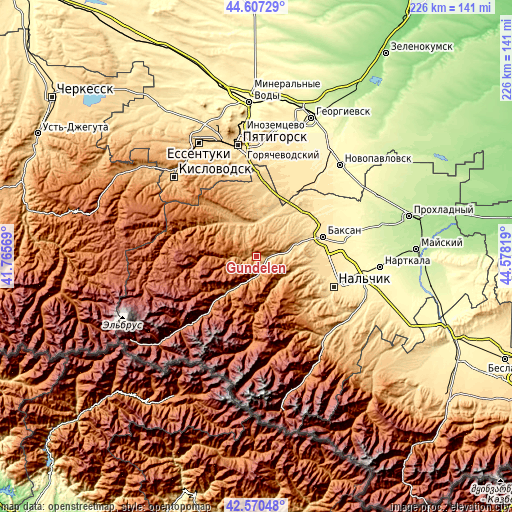 Topographic map of Gundelen